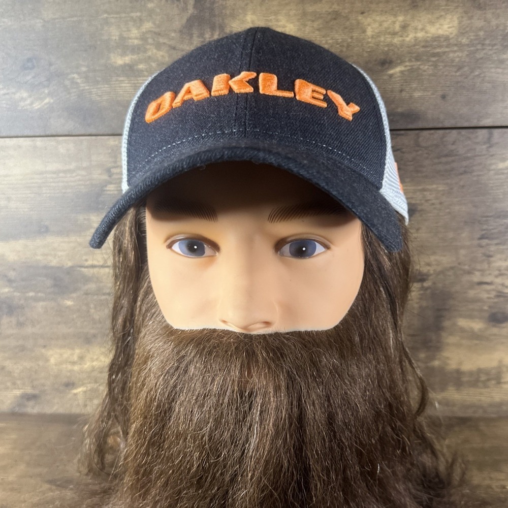 Oakley Men's New Era Heather Gray/White with Orange Logo Hat Fast Safe Shippping